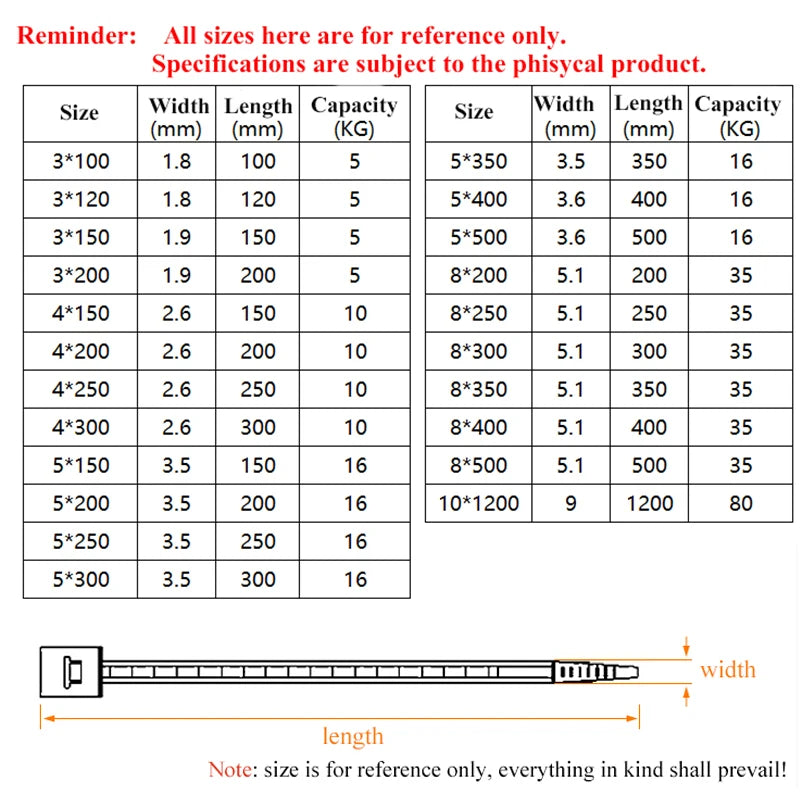 Self-locking plastic nylon tie