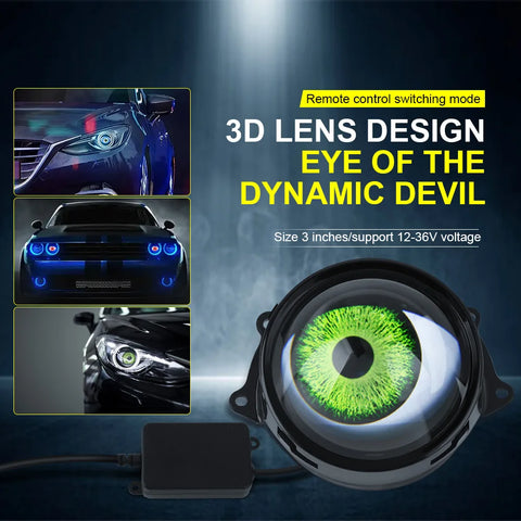 Dynamic LED Devil Eye Car Headlights – Eagle Eye Projector Headlight Assembly with Custom Lighting