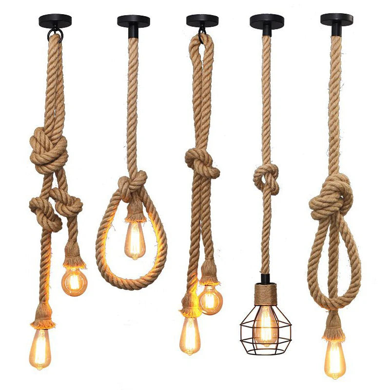 Vintage Hemp Rope Pendant Lights - Improve Center