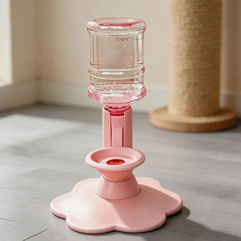 Adjustable Elevated Gravitys Pet Automatic Water Dispenser No Electricity Required With Suction Cup Anti Tipping For Cats Dogs