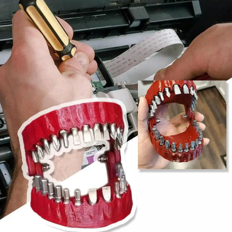 Funny Denture Drill Bit Holder – 1/4" Hex Screwdriver Bit Adapter & Teeth-Shaped Tool Holder
