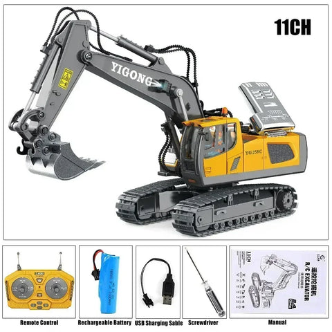 2.4G RC Construction Vehicles – Excavator, Dump Truck & Bulldozer Toy