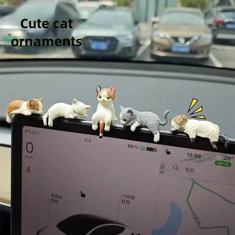 Cute Sleeping Cat Resin Figurines – Adorable Kitten Home Decor Ornaments & Miniature Landscape Decorations