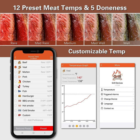 6-Probe Bluetooth Meat Thermometer - Improve Center