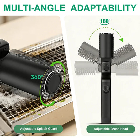 3-Speed Electric BBQ Grill Brush with Adjustable 180° Cleaning Head