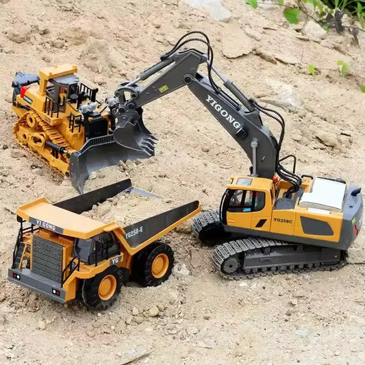 2.4G RC Construction Vehicles – Excavator, Dump Truck & Bulldozer Toy