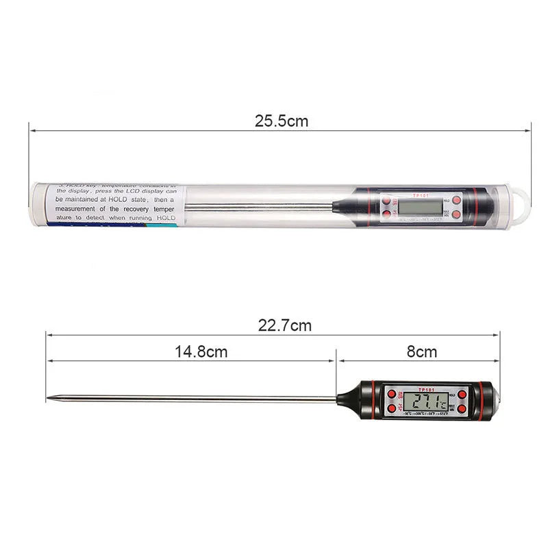 Digital Meat Thermometer, Stainless Steel