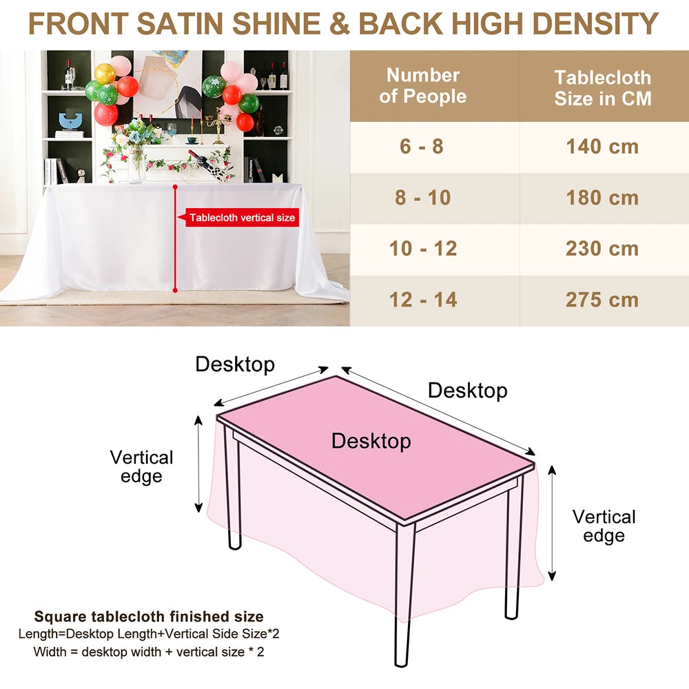 New Satin Tablecloth Wedding Table