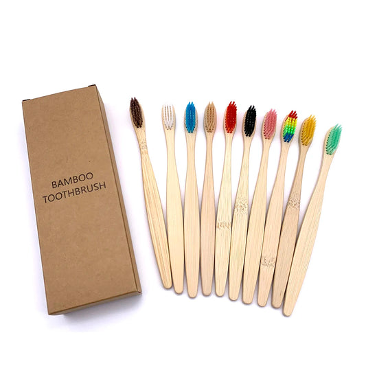 10PCS Biodegradable Bamboo Toothbrush - Improve Center