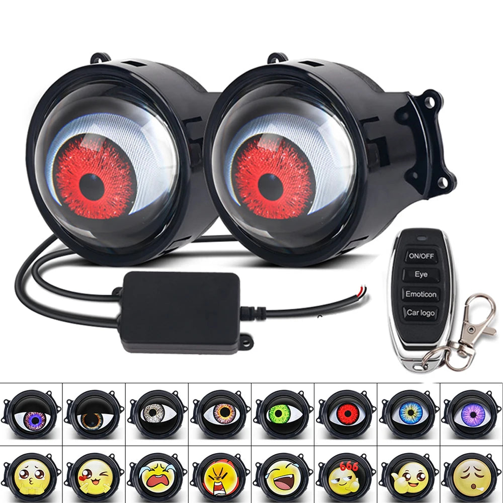 Dynamic LED Devil Eye Car Headlights – Eagle Eye Projector Headlight Assembly with Custom Lighting