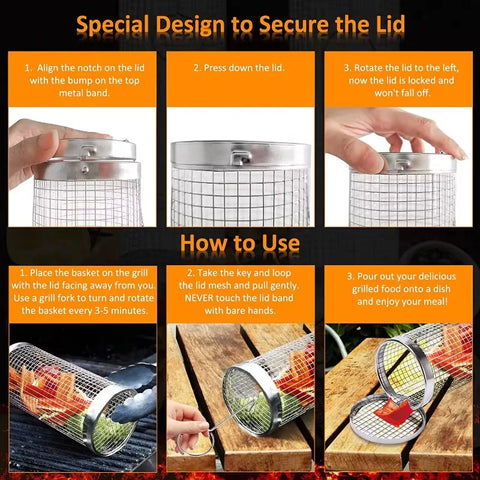 Rolling Grill Basket - Improve Center