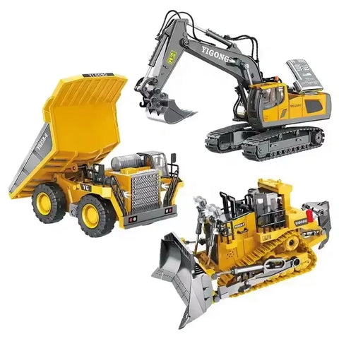 2.4G RC Construction Vehicles – Excavator, Dump Truck & Bulldozer Toy