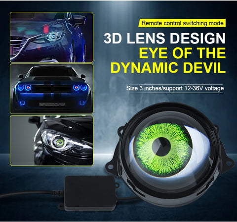 Dynamic LED Devil Eye Car Headlights – Eagle Eye Projector Headlight Assembly with Custom Lighting