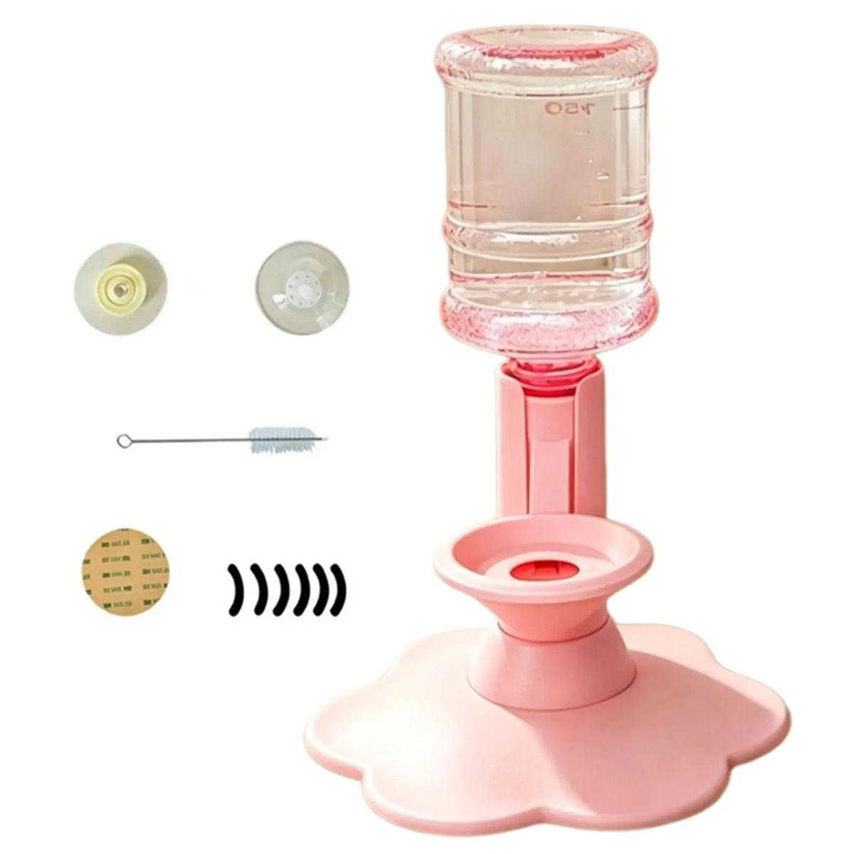 Adjustable Elevated Gravitys Pet Automatic Water Dispenser No Electricity Required With Suction Cup Anti Tipping For Cats Dogs