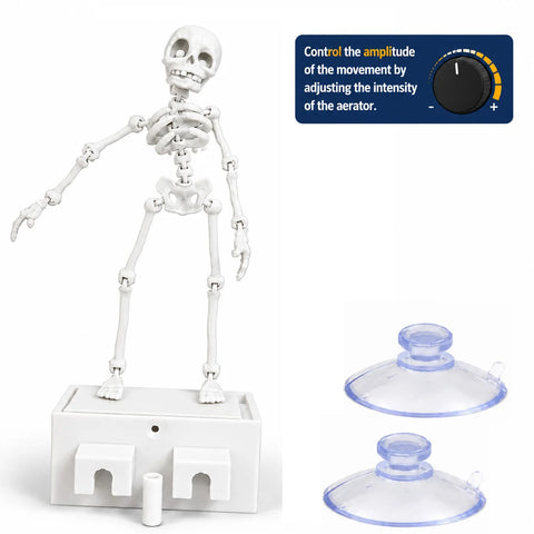 Rafford Dancing Skeleton Aquarium Bubbler Ornament – Air-Driven Animated Skeleton Fish Tank Decoration, Fun Underwater Scaping