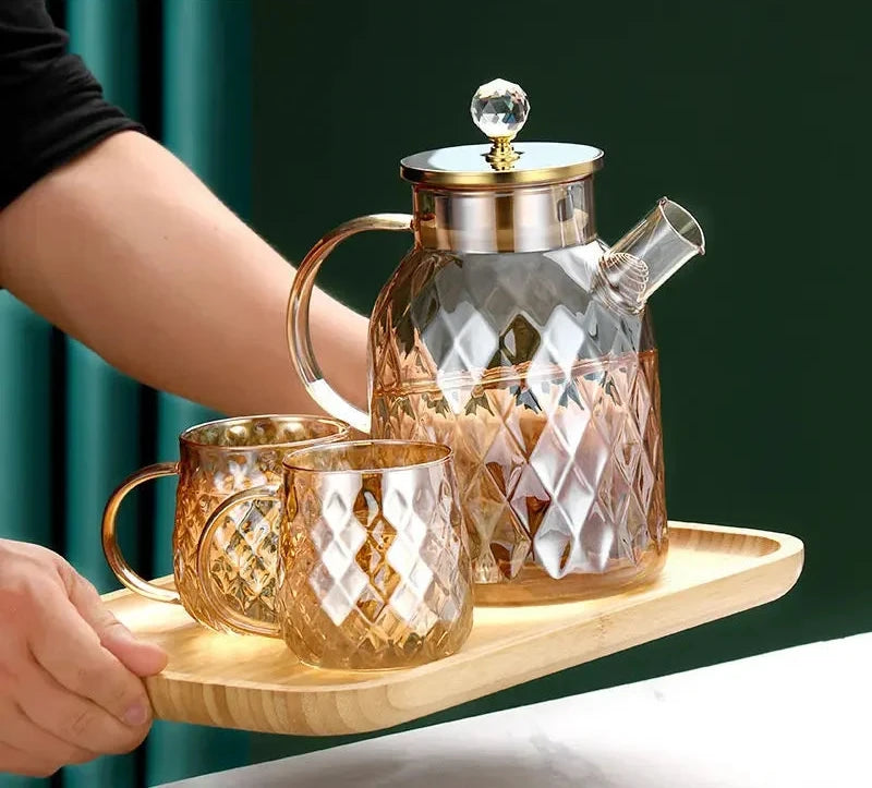 Large Capacity Diamond Tea Pot