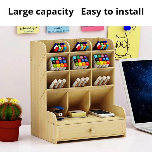 1pc Wooden Desk Organizer - Improve Center